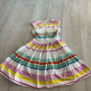 Kate Spade Rainbow Striped Cap Sleeve button front dress, size 2